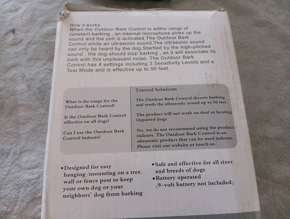 Sonic Bark Control Device Deter Nuisance Barking CSB12