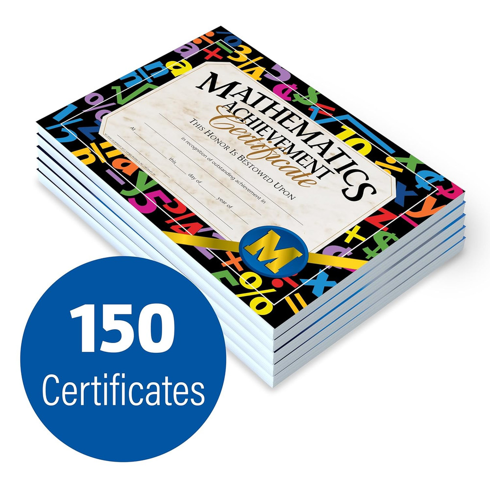 Mathematic Achievement Certificate, Math Recognition, Student Award, Incentive,