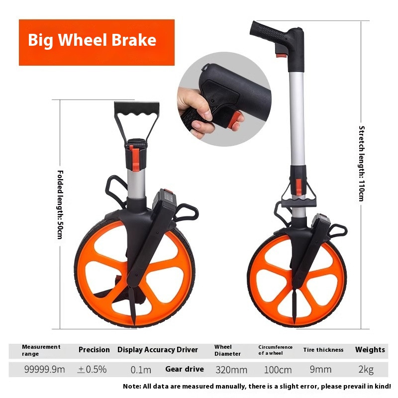 Range Wheel Measuring Roller Ruler Hand Push Roller Range Finder Carts