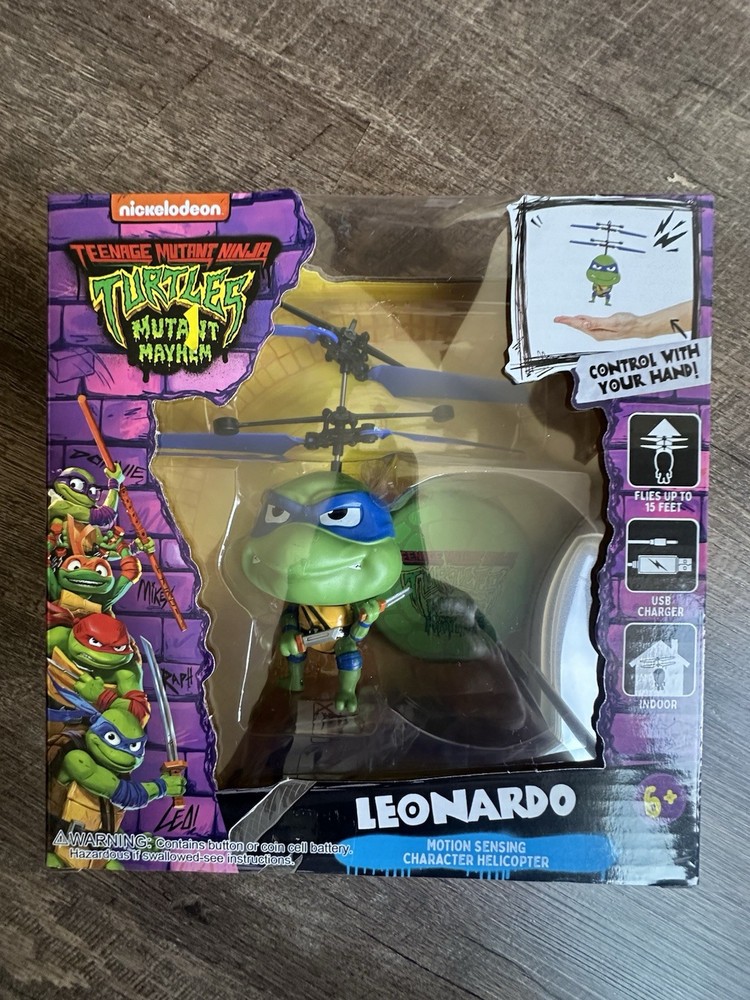 Nickelodeon Turtles Ninjas Leonardo Motion Sensing Helicopter- Hand Control