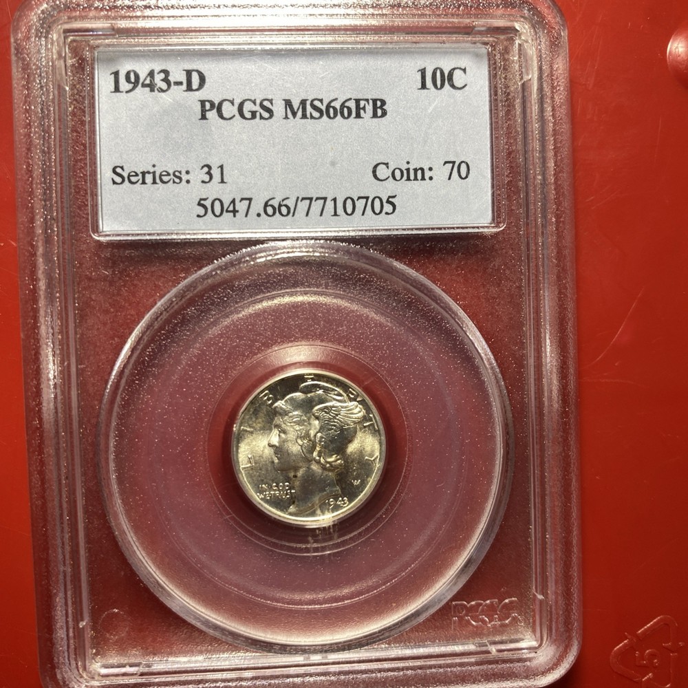 1943 D Mercury Dime PCGS MS66FB Full Bands