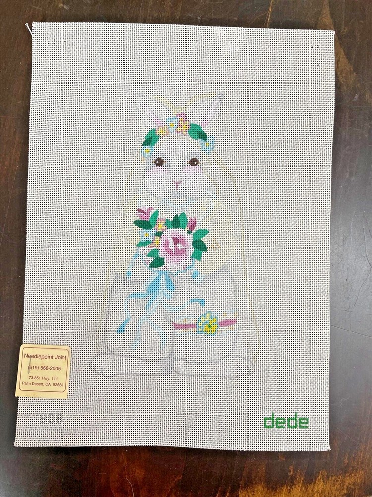 dede  SPRING BUNNY/ BRIDE BUNNY  hand painted canvas