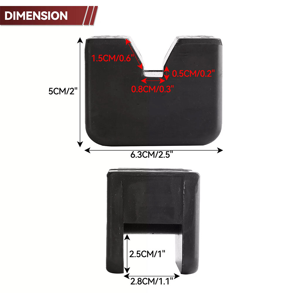 2pc Rubber Axle Jacking Pads Jack Stand Pad Adapter Frame Rail Protector Slotted