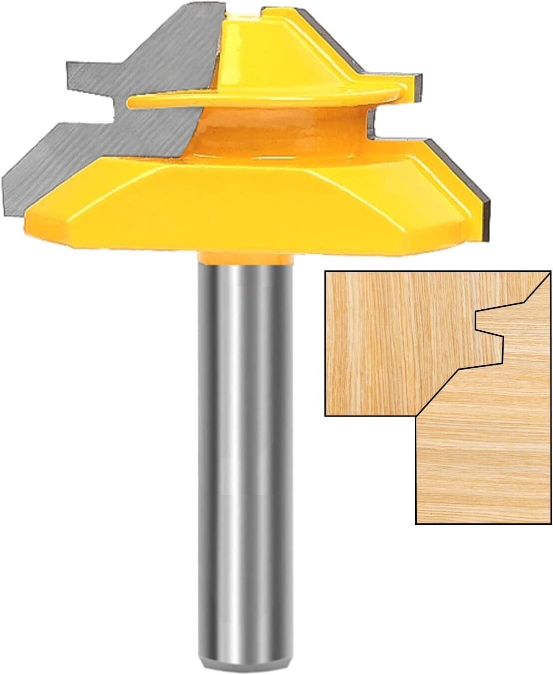 3Pcs 45 Degree Lock Miter Router Bit Set,1/2",5/8",3/4" Cutting Height,1/4"Shank