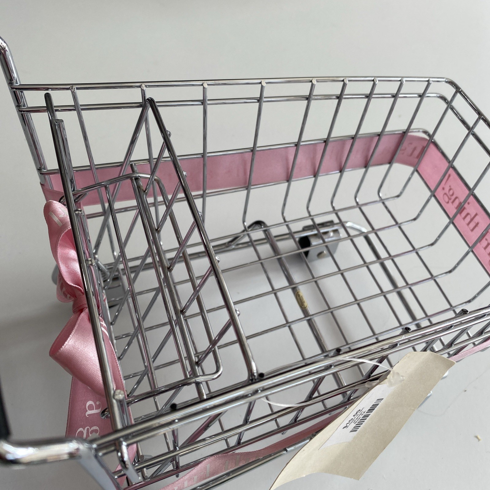 NWT CLUB LIBBY LU ITS A GIRL THING Metal Shopping Cart PINK RIBBON MOVEABLE SEAT