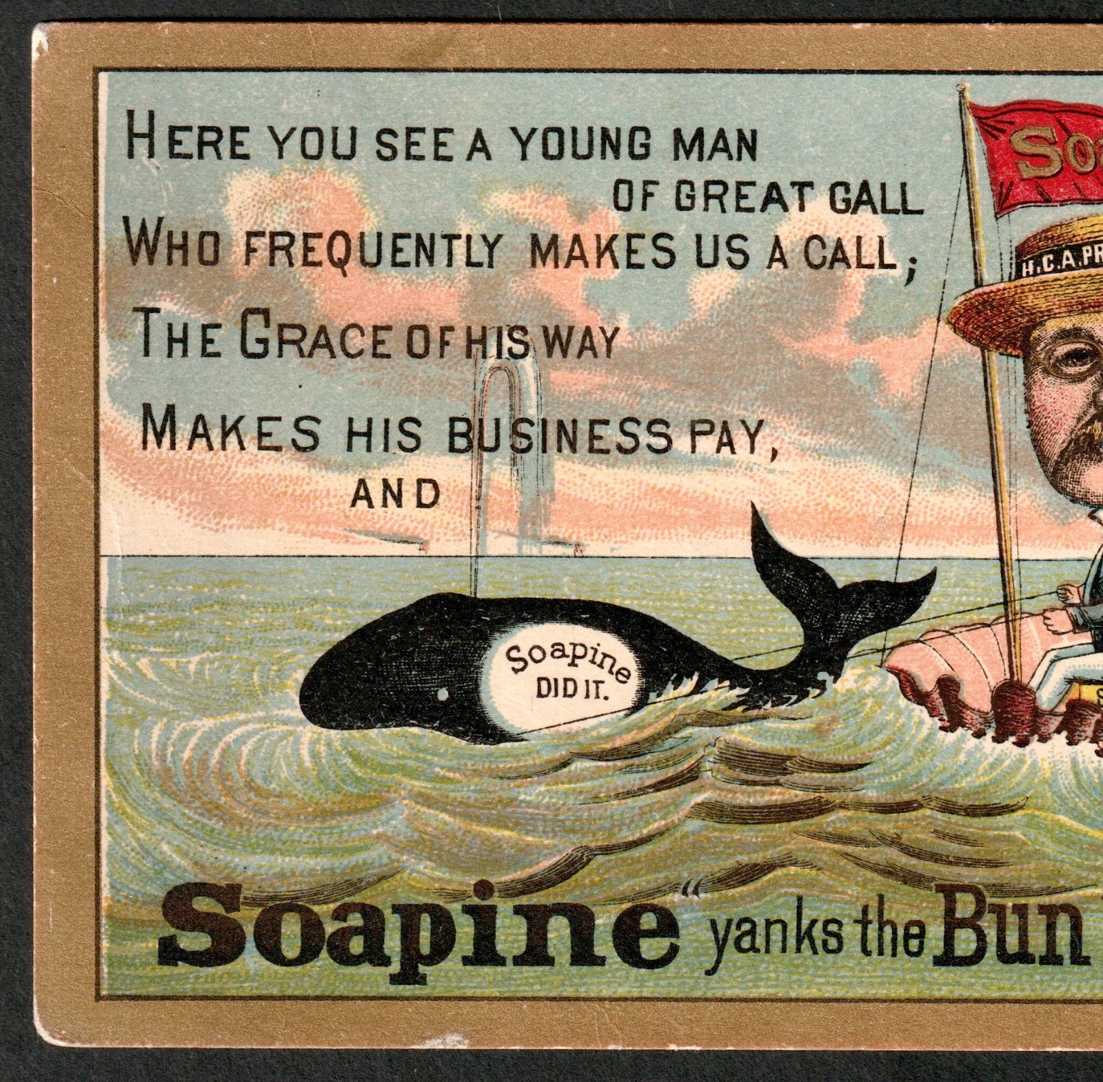 President Teddy Roosevelt as Prince of Whales 1800s Soapine Soap Trade Card j.US