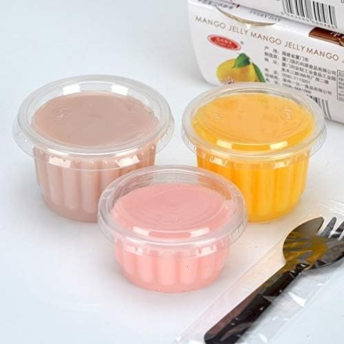 50PcS 150ml PE material plastic cup with lid pudding yogurt sauce sampling ca...