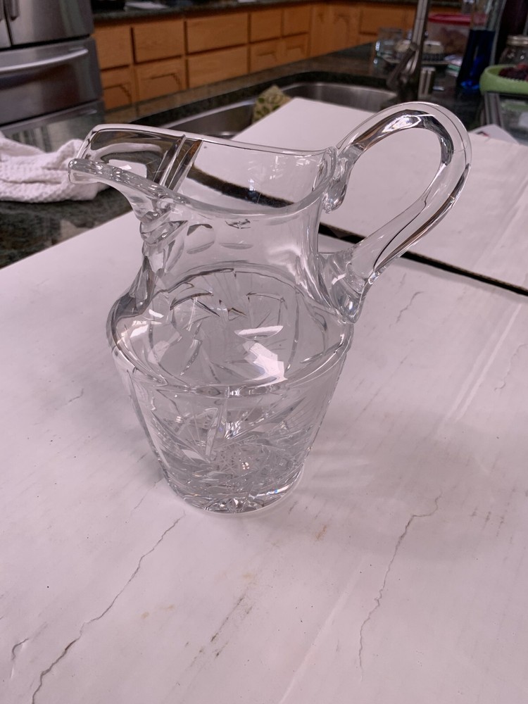 Cut Crystal Glass Pitcher Jug