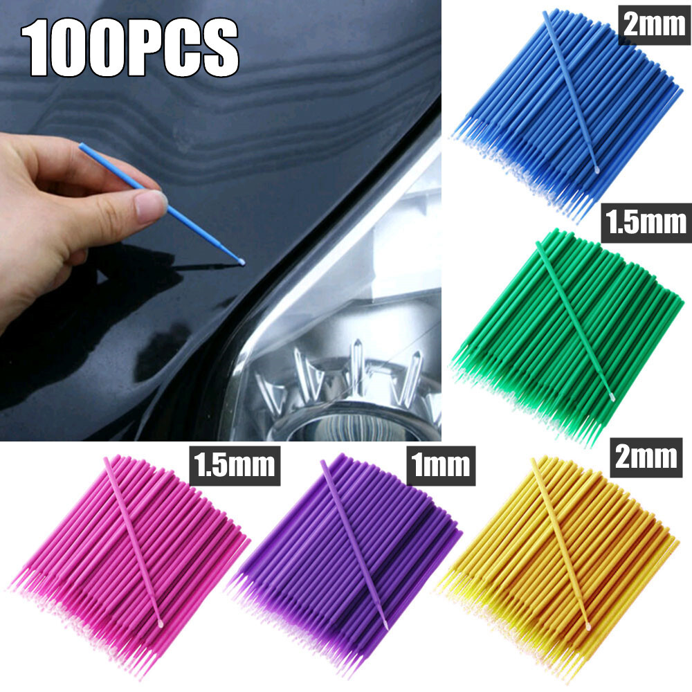 100Pcs Touch Up Paint Micro Brush Large Small 1/1.5/2mm Tips Micro Applicators