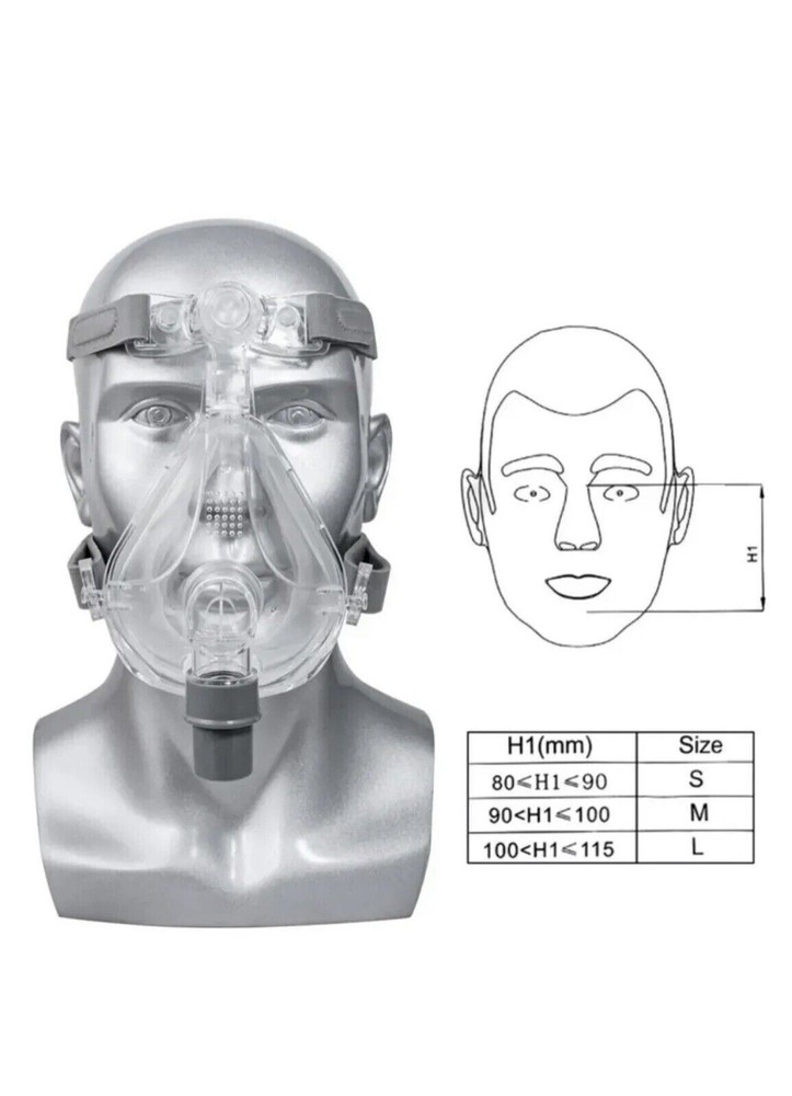 Full Face Mask with Headgear Adjustable Sleep Apnea  SIZE Medium