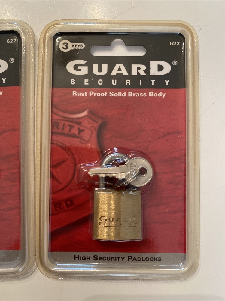 Guard Security Rust Proof Solid Brass Locks w/ Keys 622 - Lot 3 - New In Package