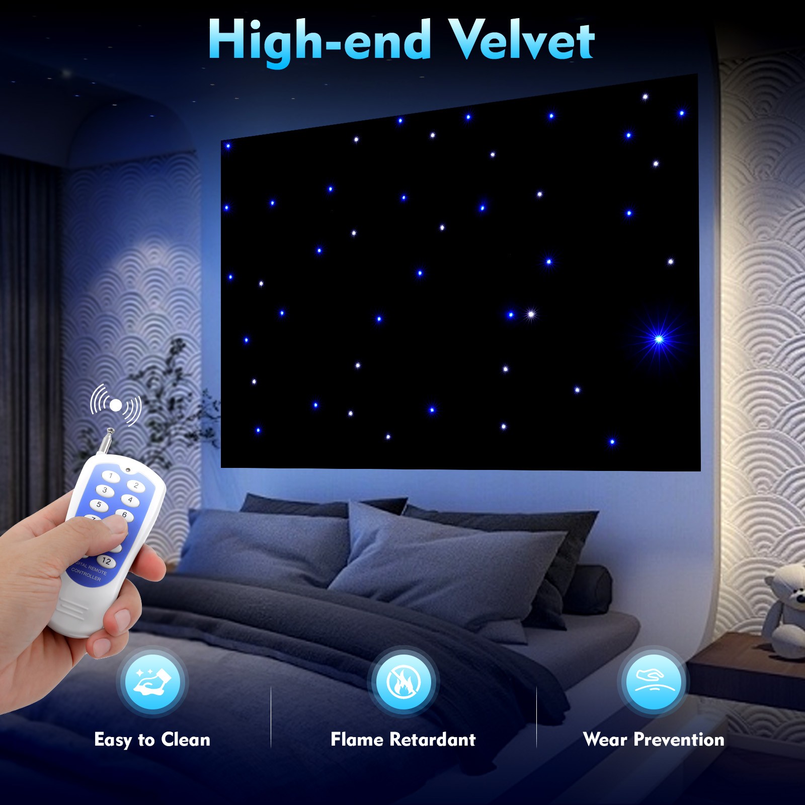 LED Star Stage Backdrop Star Curtain DMX512 Background Starry Sky W/ Controller