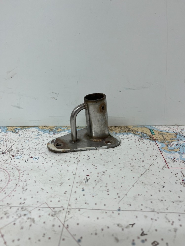 Stainless Steel Triangular Stanchion Base 13 Degrees, Accepts 1" Pipe