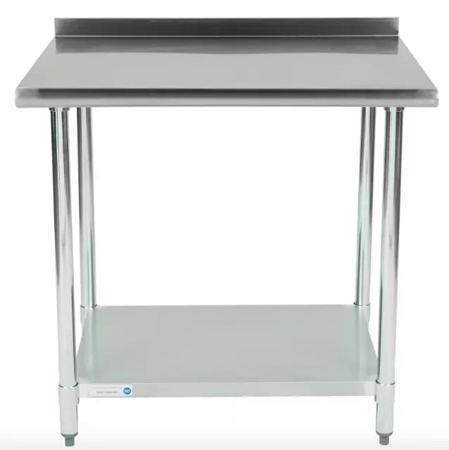 30" x 36" Stainless Steel Work Prep Table Undershelf Restaurant Backsplash NSF