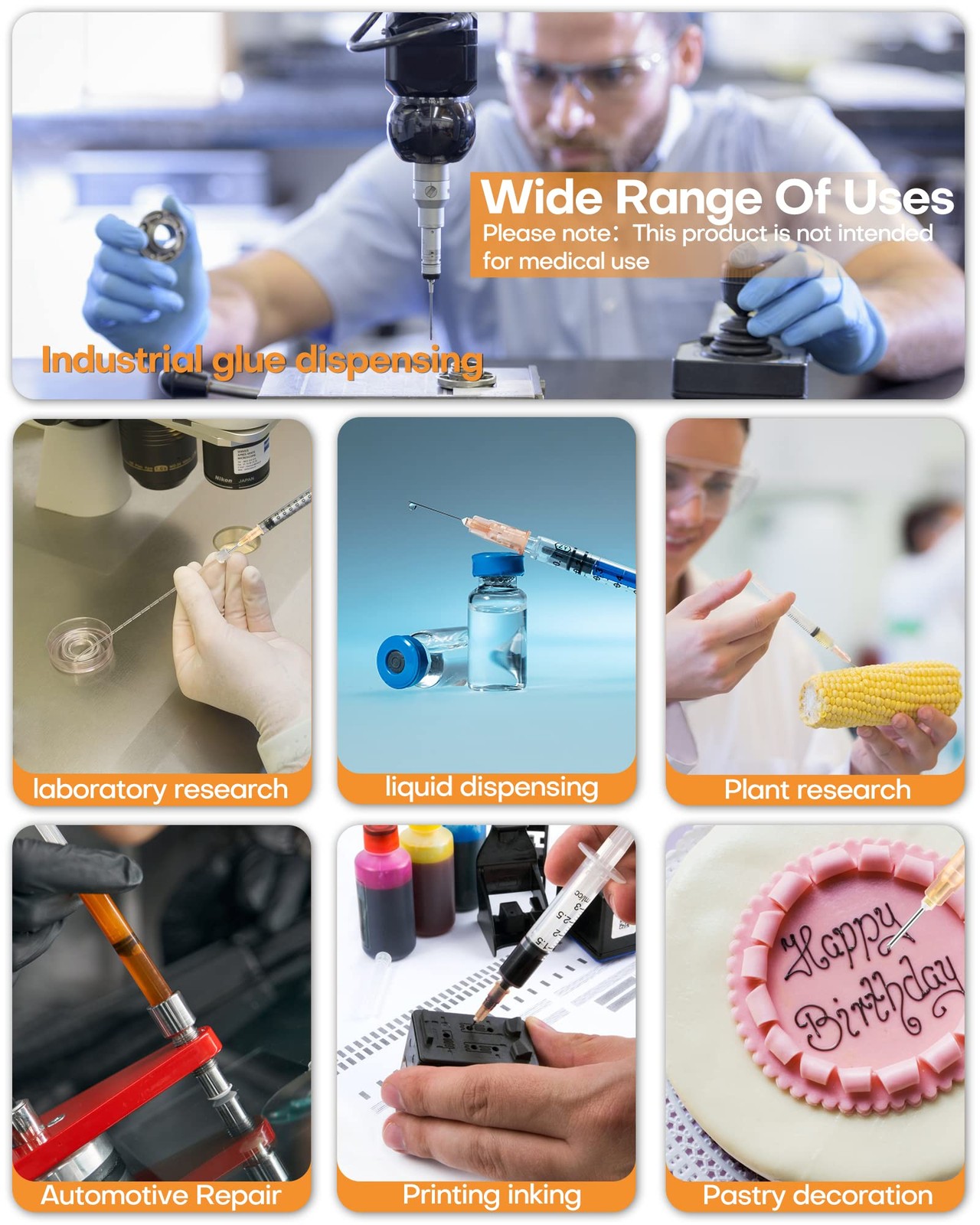 25Ga 1 Inch Disposable Needle 100 Pack Dispensing Lab Individually 25G