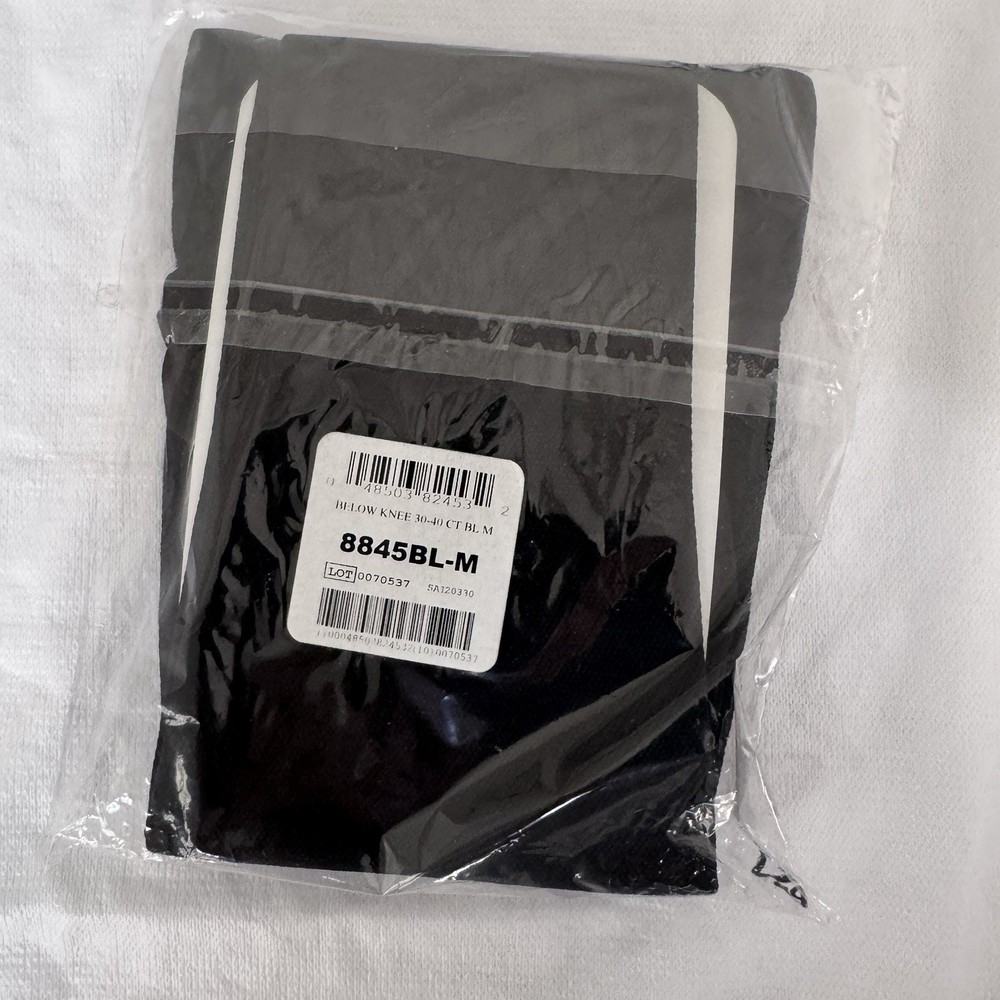 Truform 8845 Black - Medium Compression Below Knee Stocking