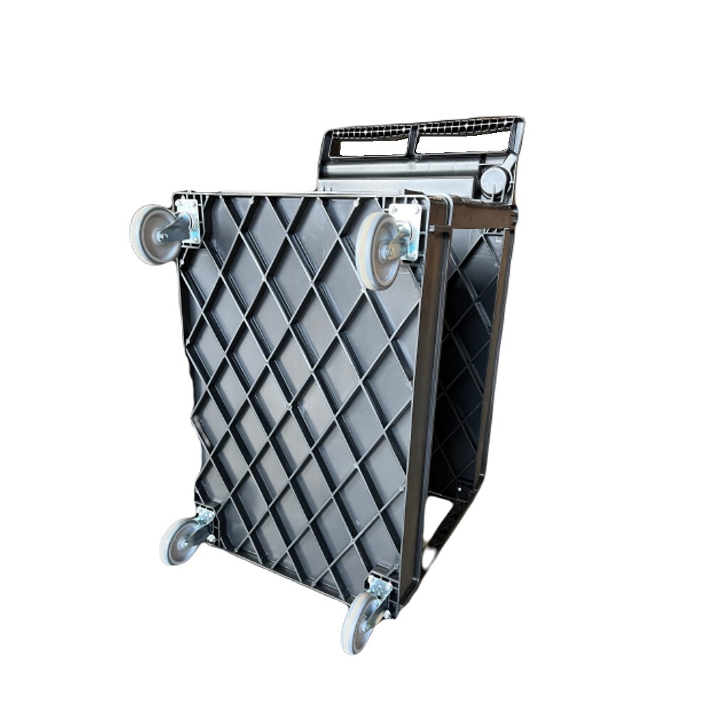 Plastic Utility Cart, 45-1/2" L x 25-1/2" W with Handle 2 Shelves, 550lb Cap