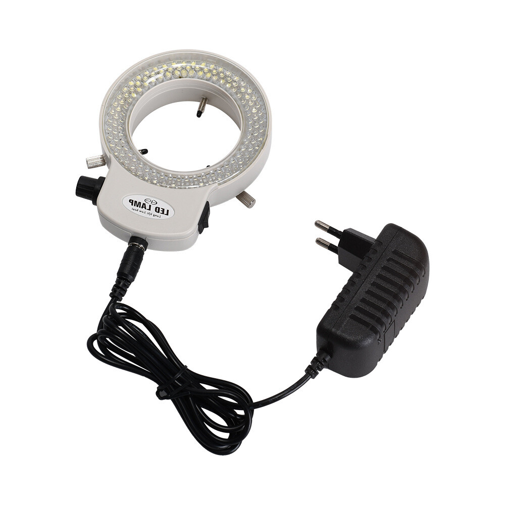 144 LED Adjustable Ring Light Illuminator for Stereo Microscope Part EU Plug