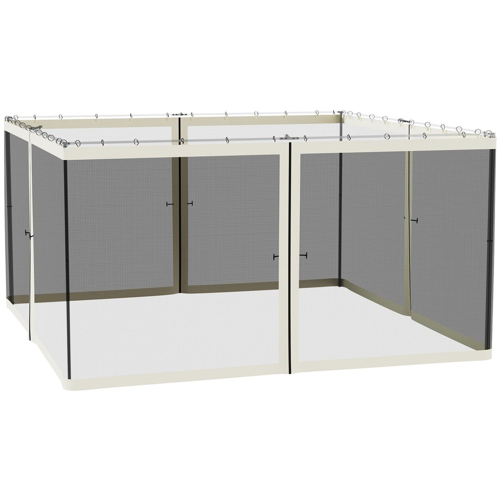 13.1' Square Gazebo Sidewalls – Black Mesh Net, Zip Closure, Polyester