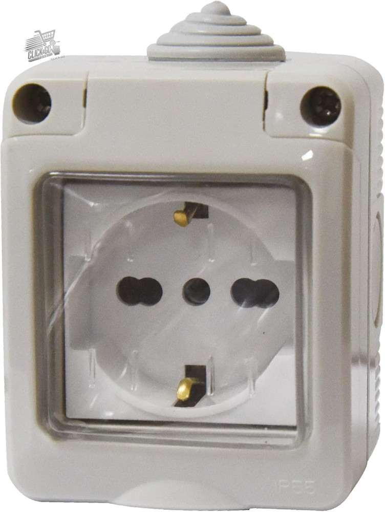4 IP55 cassette kit 2 modules with Schuko P40 socket universal external wall box