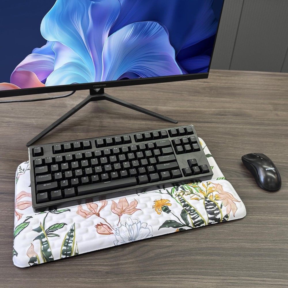 Ergonomic Tilted Computer Keyboard Stand Wrist Rest Riser Tray Wild Grass