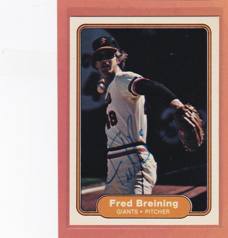 FRED BREINING AUTOGRAPH GIANTS BASEBALL *052