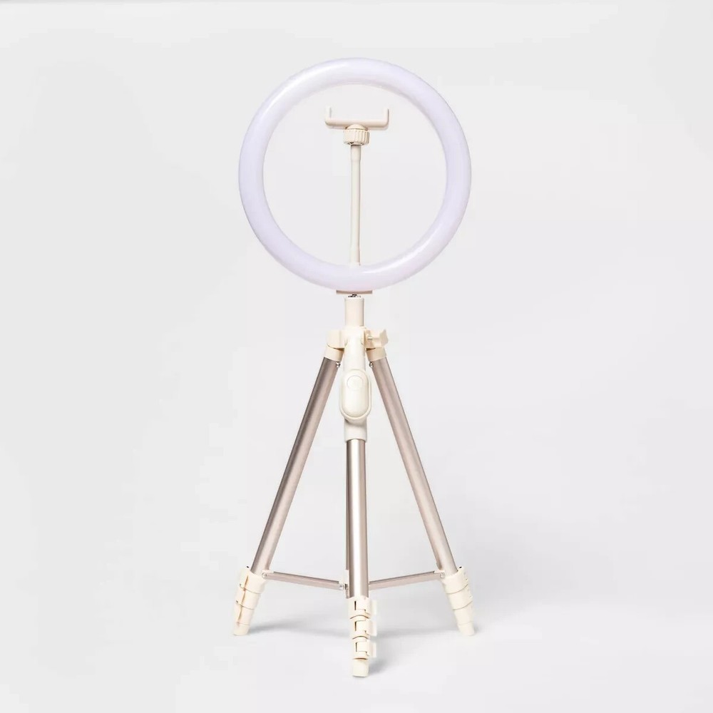 heyday Ring Light with Tripod - Stone White, 10" Light, Extendable, Bluetooth