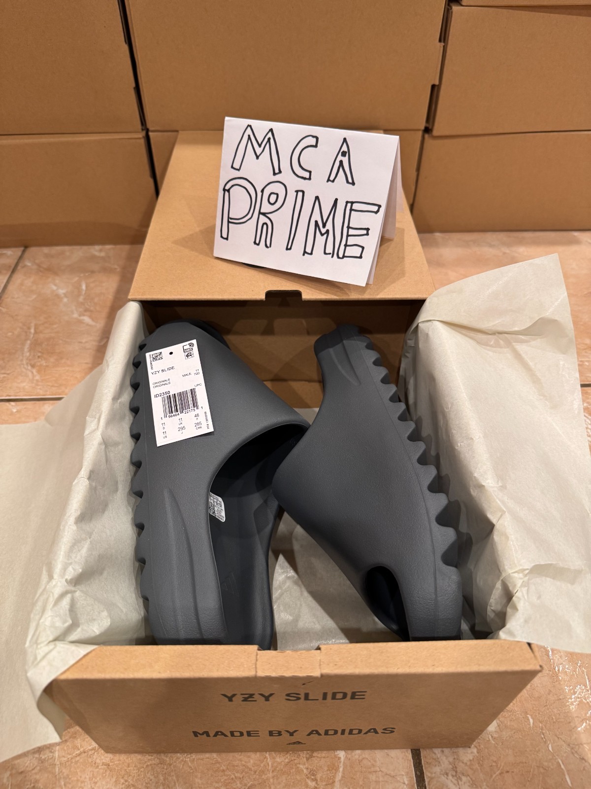 Adidas Yeezy Slide Slate Grey Size 11 ID2350 (BRAND NEW WITH RECEIPT)