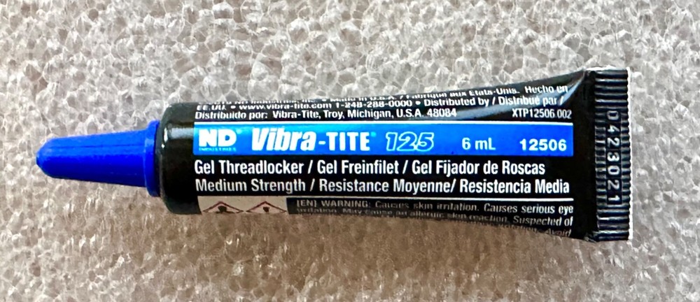 Vibra-Tite 125 Threadlocker Gel Blue – Medium Strength / Removable - USA