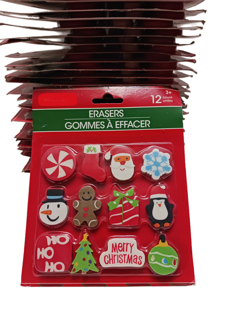 24 School Erasers for Christmas Classrooms 24 total erasers (2 sets)
