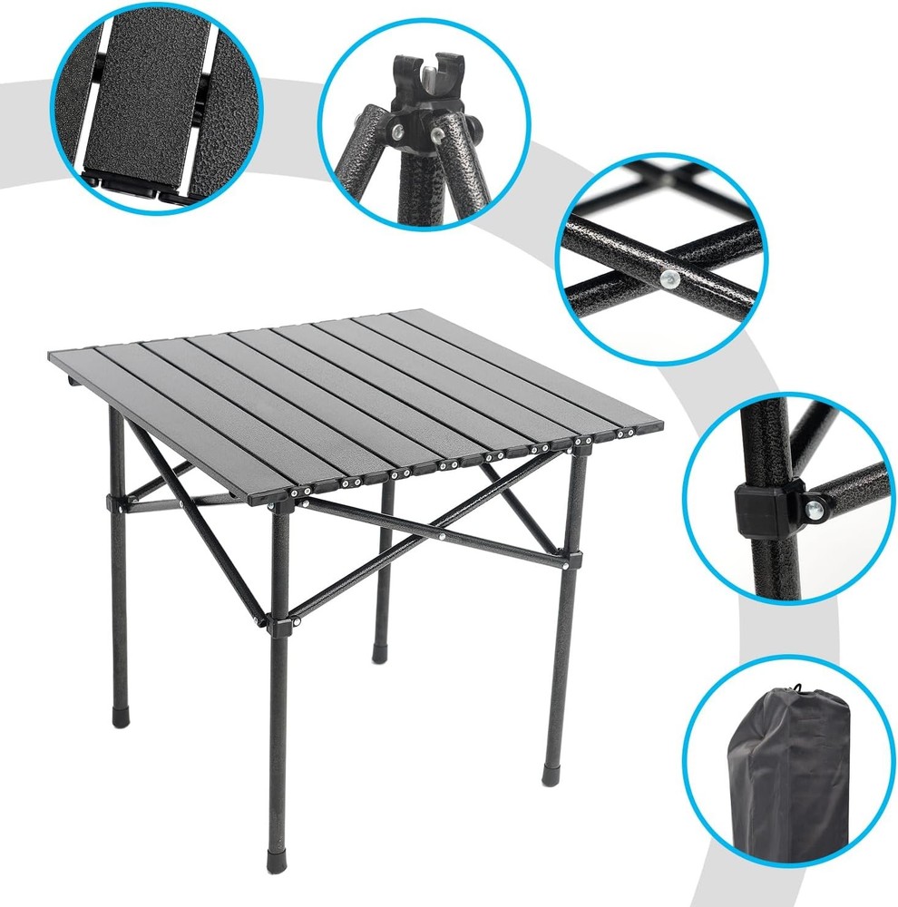 Wind Tour Portable Camping Table Folding Side Table Aluminum Lightweight Table w