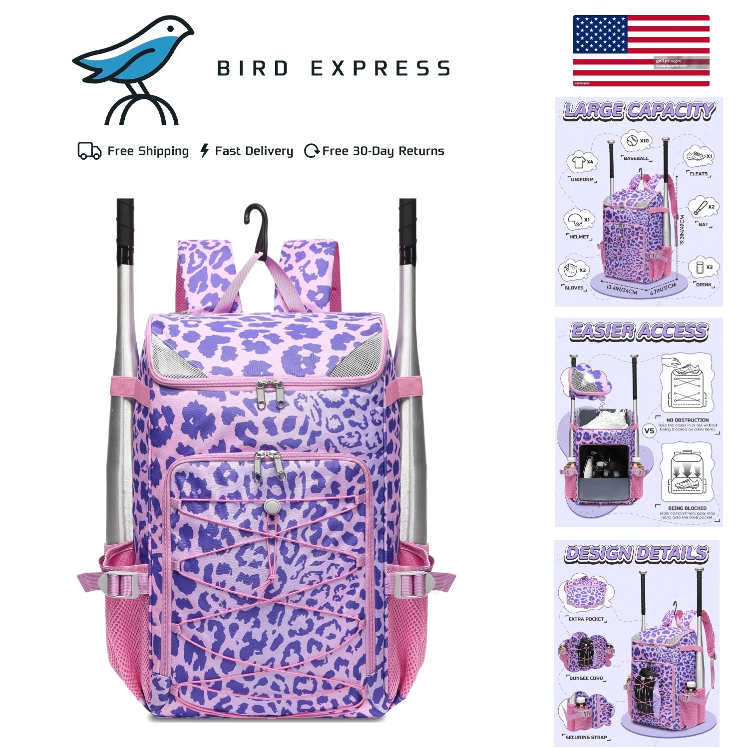 Youth Baseball Softball Bag Large Capacity with Ventilated Shoe Compartment