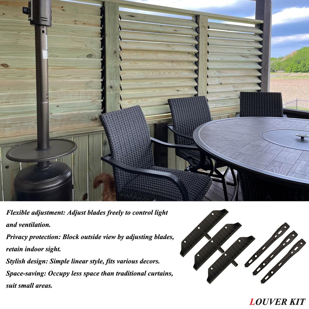Deck Louver Bracket Kit Shutter Hardware System Up To 11 Boards 48 Inch Black