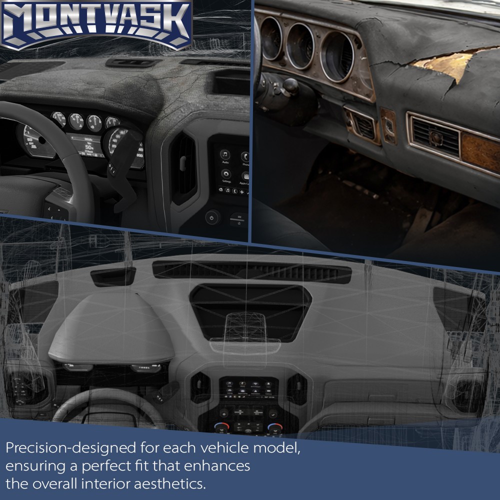 Fits 07-14 Silverado Sierra Escalade Upper Dashboard Panel Cover Soft TPE