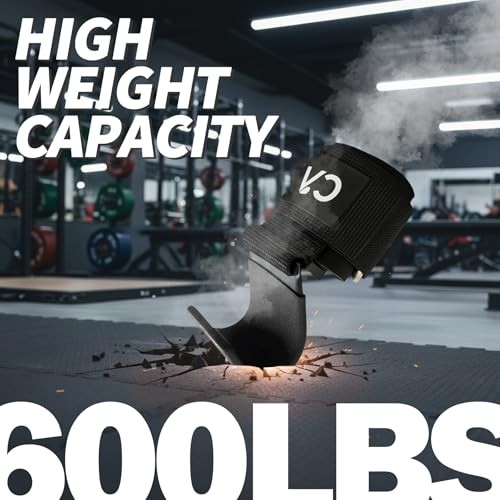 Weight Lifting Hooks (Pair) for Deadlifts, Pull Ups, Rows & One Size Black