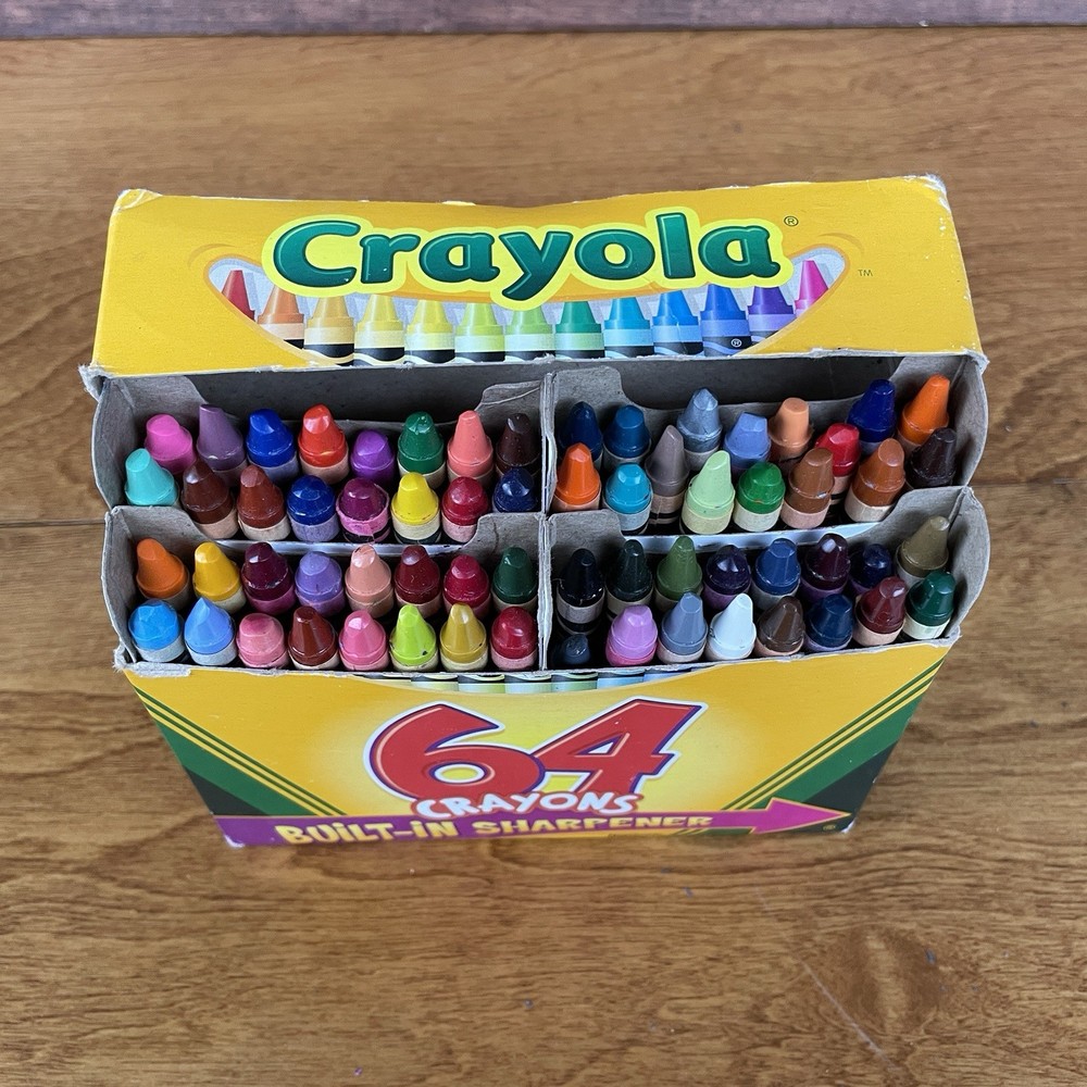 2006 Crayola Crayons 64-Count Box w Built -in Sharpener USA MADE