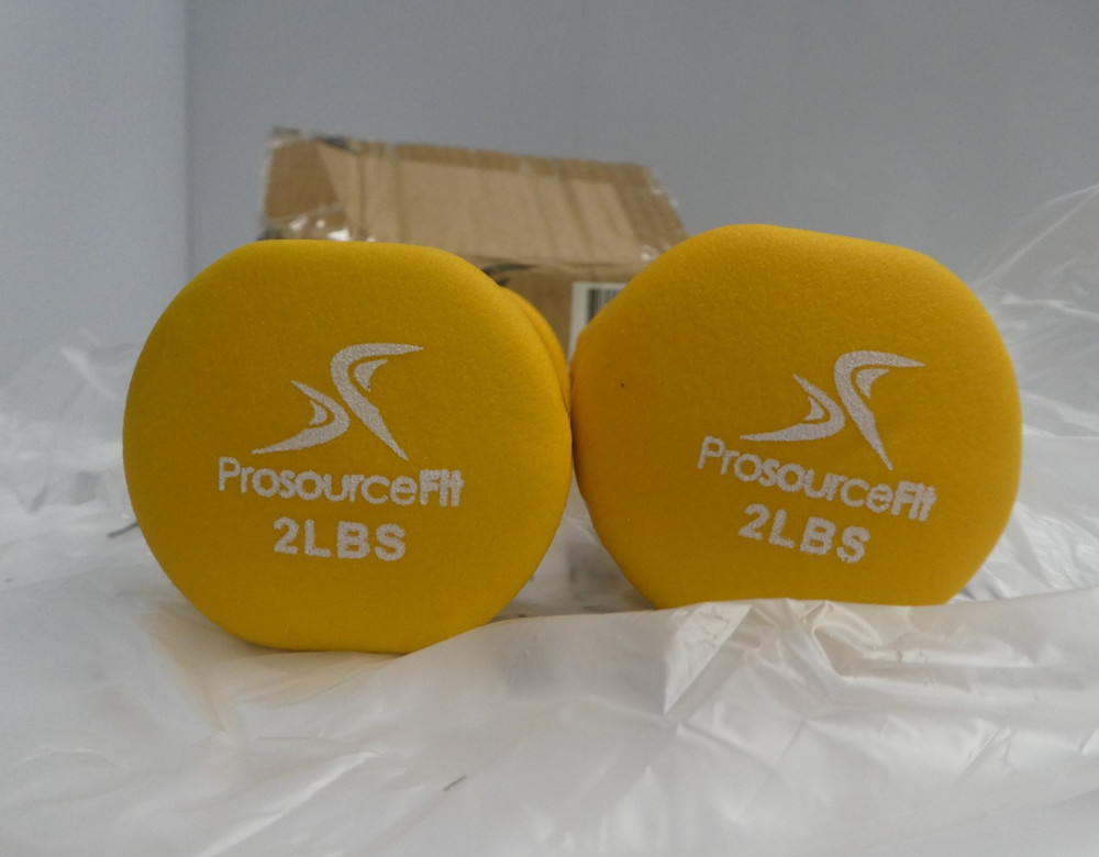 ProsourceFit Neoprene Dumbbells Set 2LB Yellow