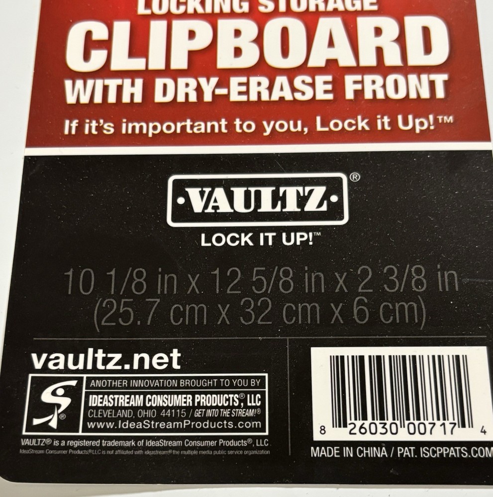 Vaultz Storage Clipboard with Whiteboard Locking Storage NEW Never Used