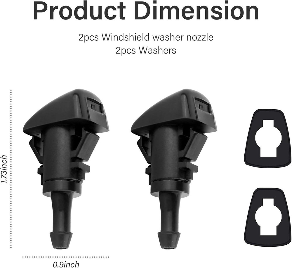 2pcs Front Windshield Washer Nozzle Compatible with Chrysler Dodge Ram,car Winds