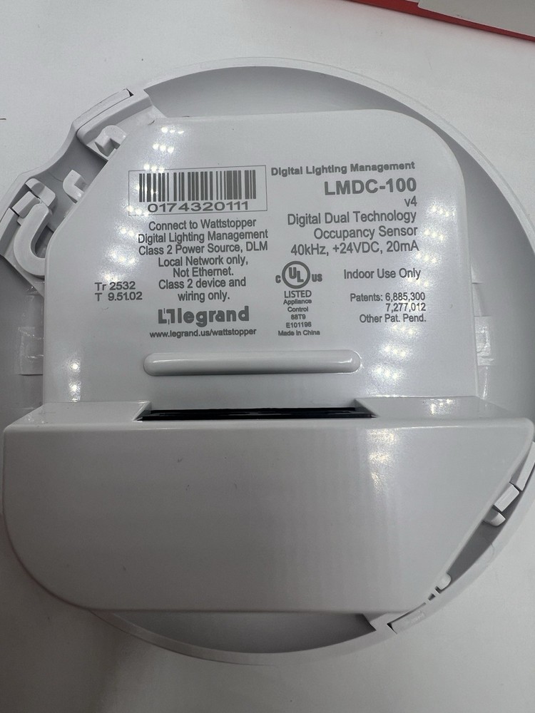 Wattstopper Legrand LMDC-100 DLM Dual Tech Sensor V.4 Ceiling Mount White