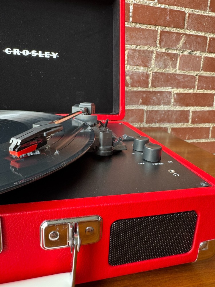 Open Box- Cruiser Plus Portable Turntable with Bluetooth In/Out - Red