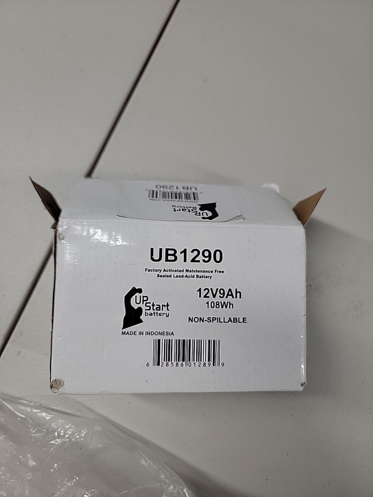 Up start battery, UB 1290, 12v9ah 108wh Non-spillable