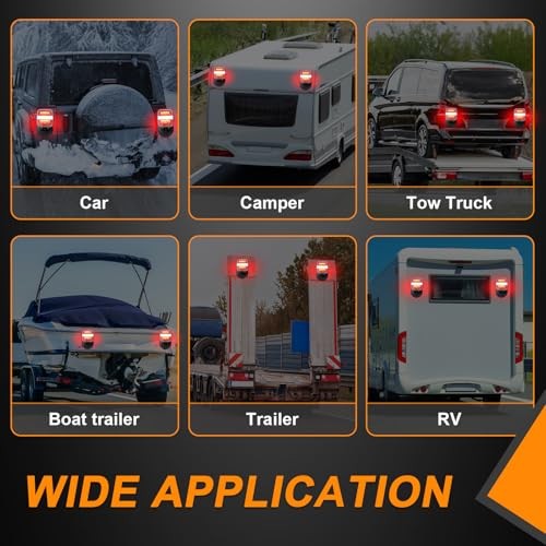 Magnetic Wireless Trailer Lights - Rechargeable LED Magnetic Tow Light Kit,