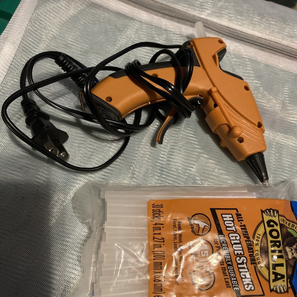 Dual Temp Mini Hot Glue Gun, Precision Nozzle, Easy Squeeze Trigger And Sticks