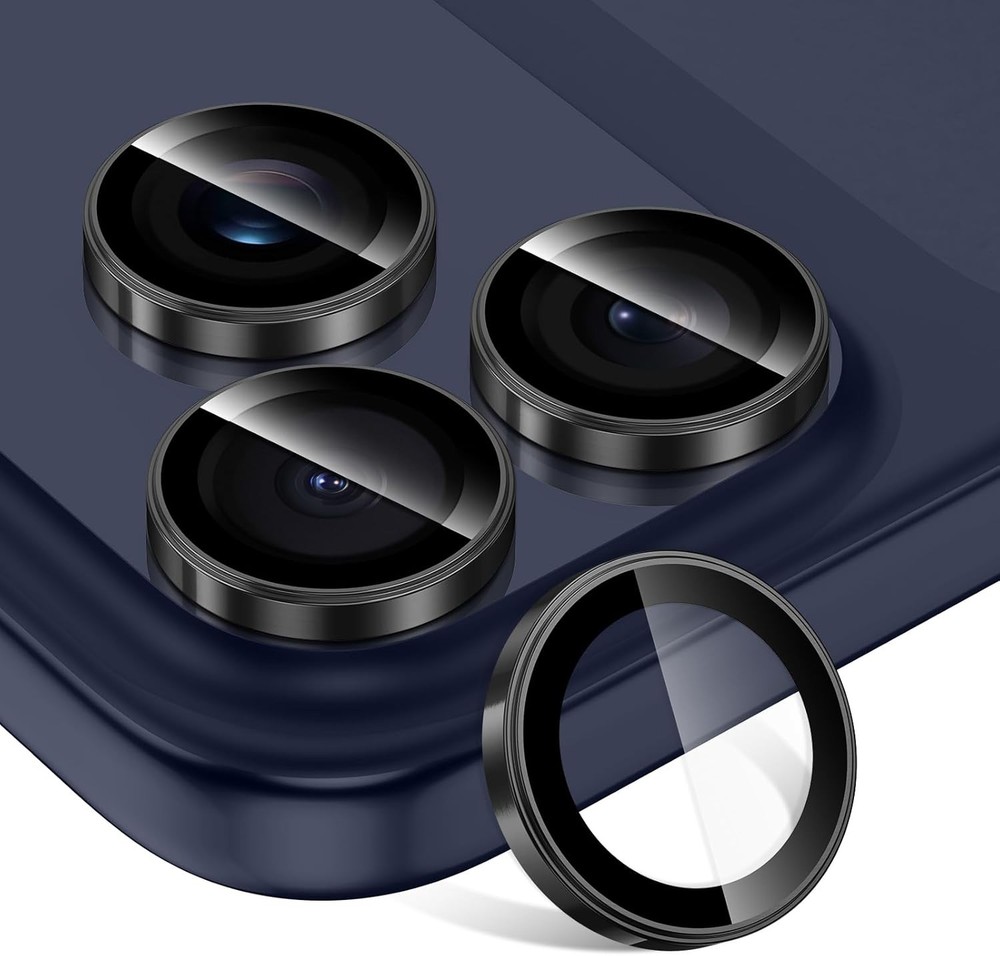 1 Set Black Ring Camera Lens Protector for iPhone 17 Pro/Pro Max