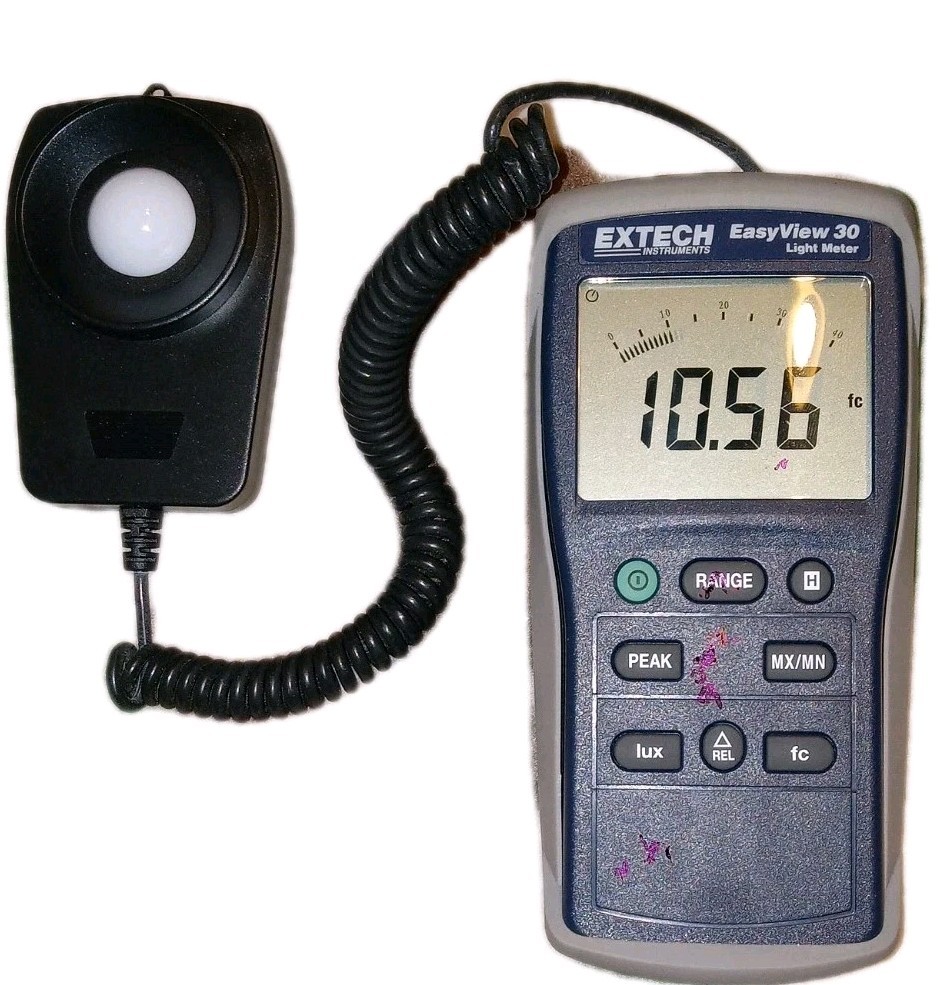 Extech Instruments Easy View EA30 Light Meter 40 To 40000 Foot Candles