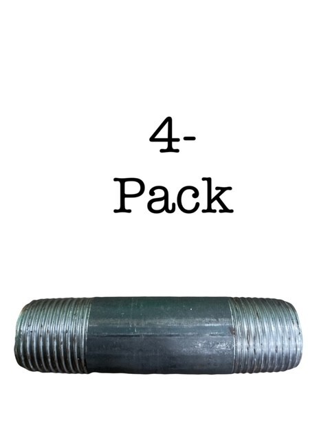 PLUMBING FITTING  (4 PACK) 1/2" x 3" BLACK IRON NIPPLE MPT