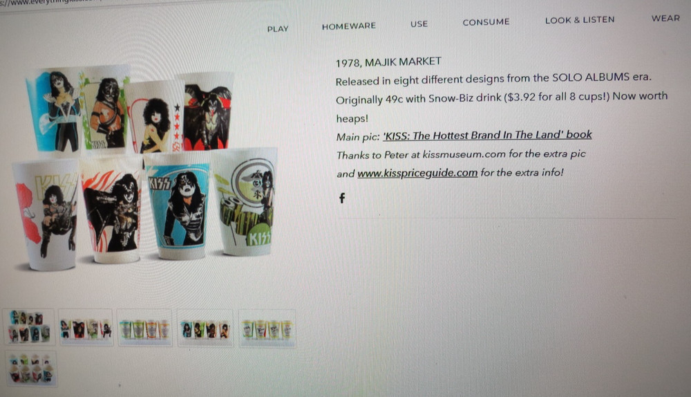 KISS MAJIK MARKET CUP PAUL STANLEY #6 1978 AUCOIN