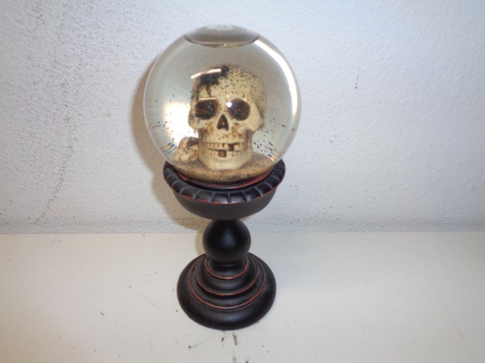 Vintage  Skull & Spder Water Snow Globe
