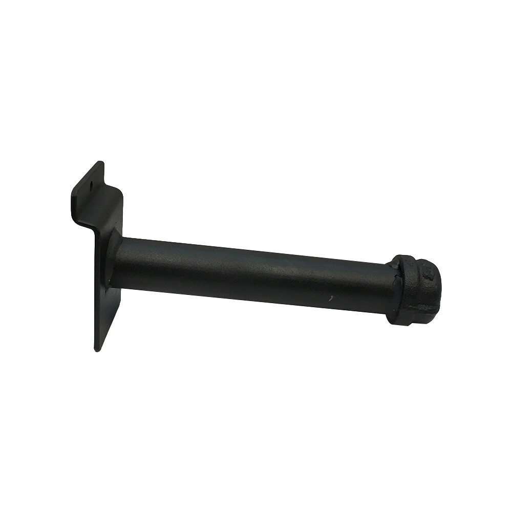 6" Black Slatwall Pipe Straight Faceout Hook Shelf Support Pipe Line Rack - 6PC
